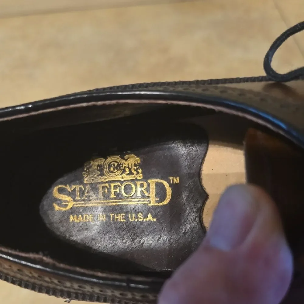 Stafford Classic Brown Leather Derbys